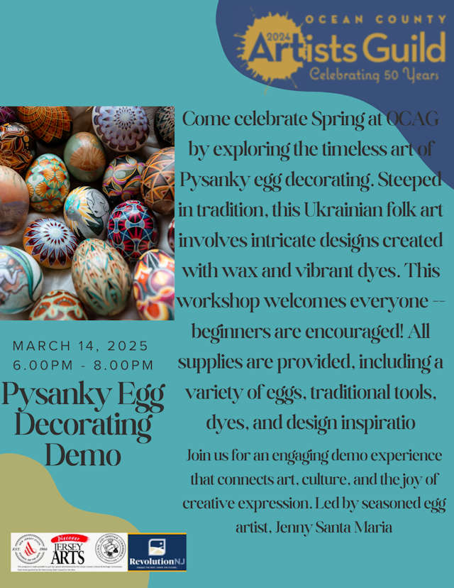 Pysanky Egg Decorating Demo
With Jenny Santa Maria